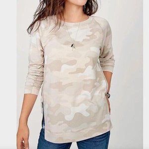 Stella & Dot "The Zip Pullover" Sweatshirt in Camo